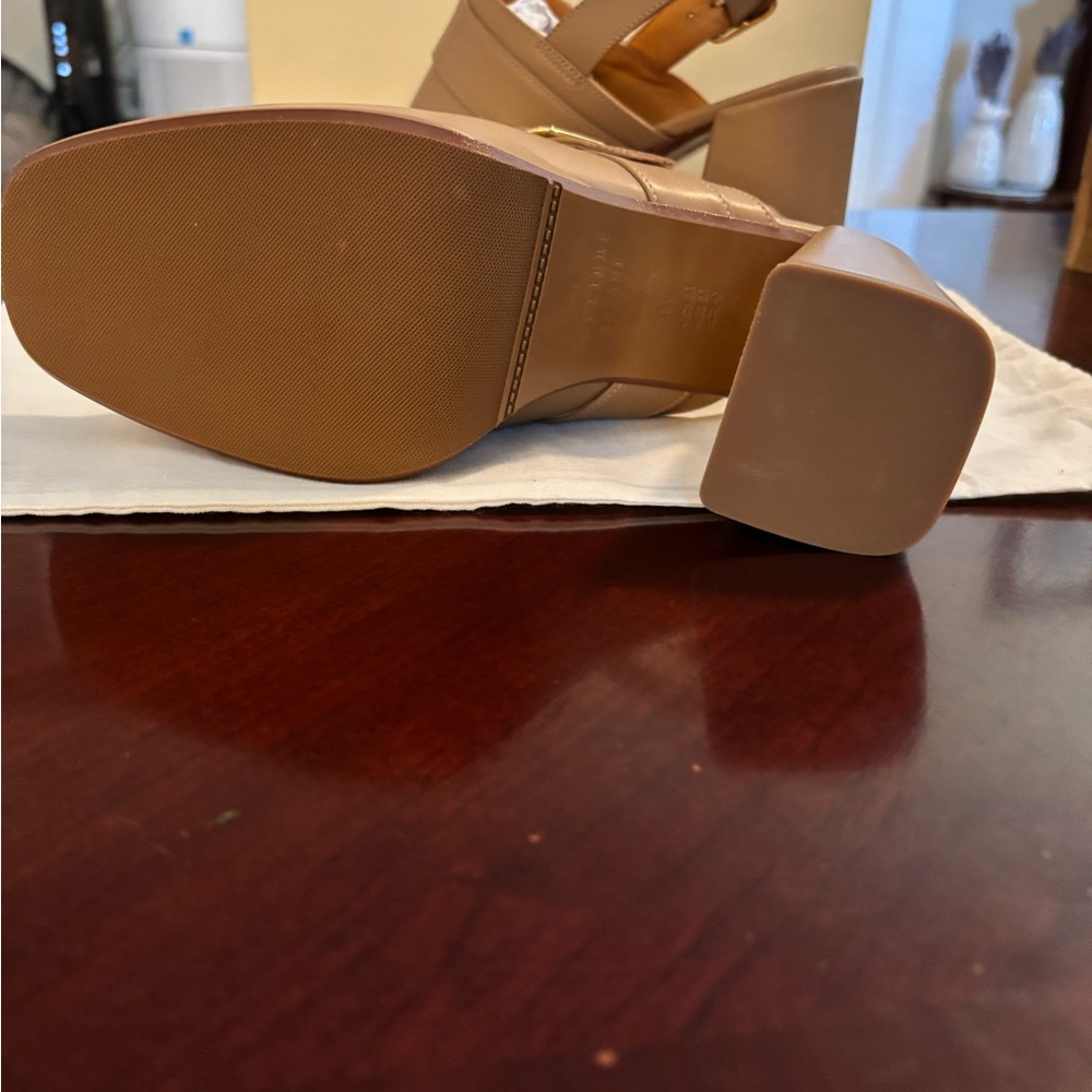 Sézane Rebecca Tan Block Heel Mules, Size 8 US/39 - Picture 6 of 6